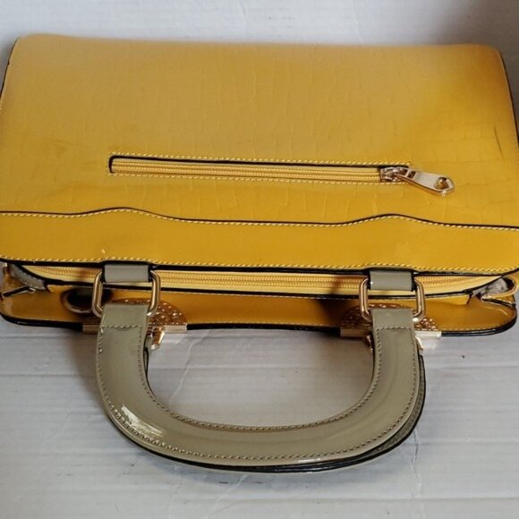 Uddini Patent Leather Satchel Handle Top Bag Shoulder Crossbody Purse Handbag - Picture 14 of 17